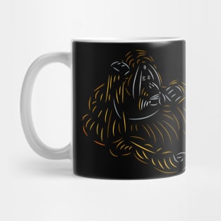 a funny monkey, orangutan, ape, Mug